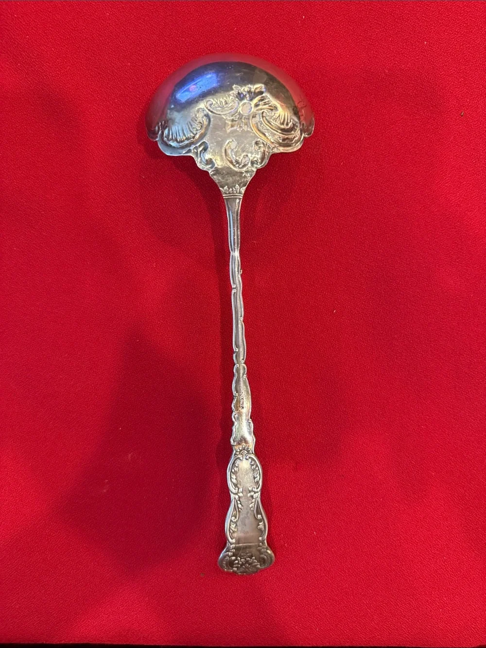 Roger’s 1847 Ornate Silver-Tone Serving Ladle - Elegant Floral Design